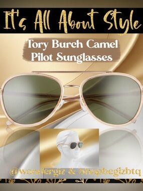 NWT Authentic Eleanor Pilot Sunglasses Women TY6089 Camel 57mm Gold